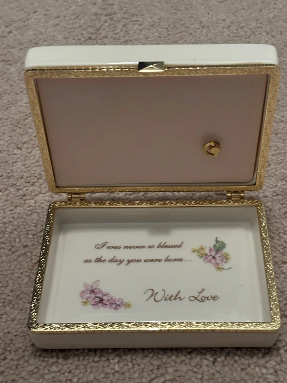 Dear Granddaughter Decorative Heirloom Porcelain Keepsake Music Box - Floral